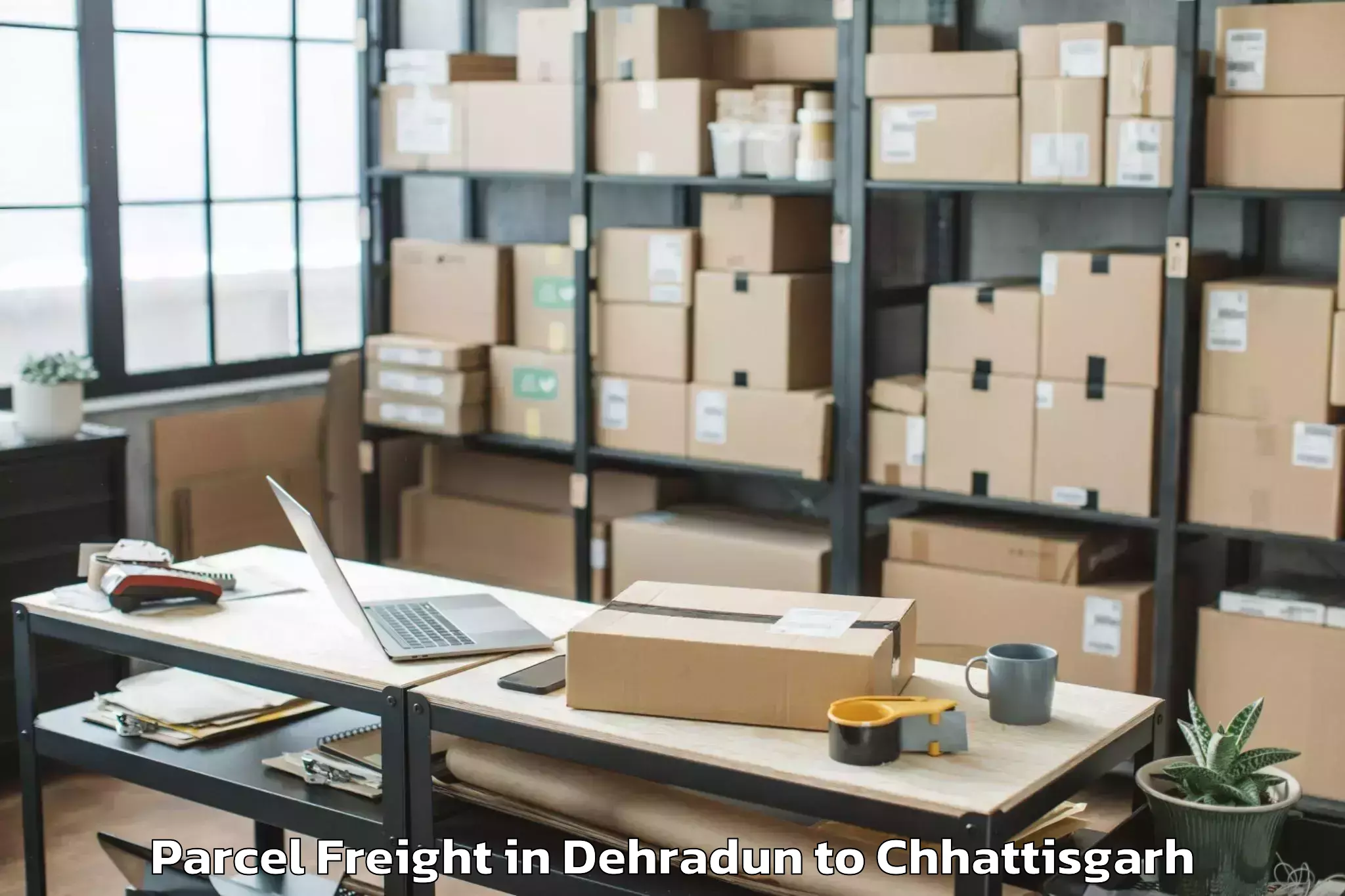 Discover Dehradun to Baramkela Parcel Freight